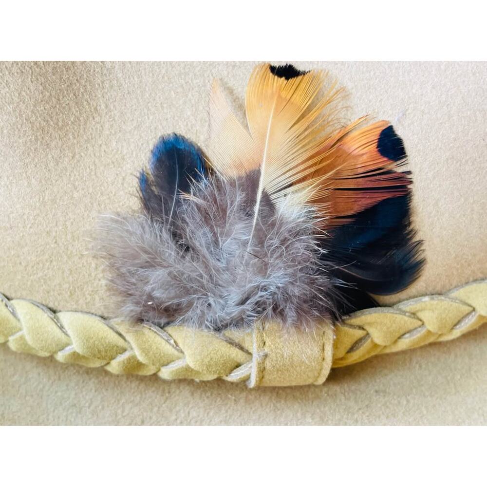 Stetson Tan Cowboy Hat Feather Accent - Picture 4 of 10